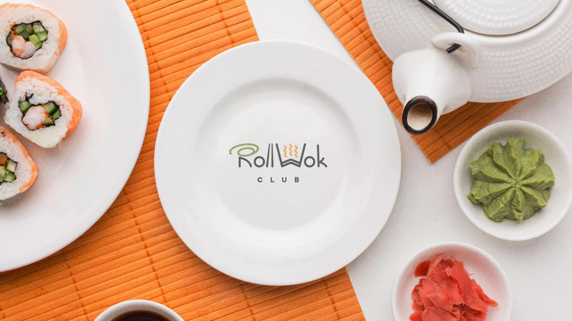 Разработка логотипа и фирменного стиля в Похвистнево для суши-бара «Roll Wok Club» Разработка логотипа и фирменного стиля в Похвистнево для суши-бара «Roll Wok Club»